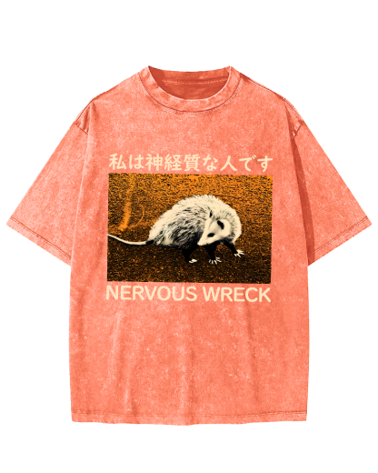 Nervous Wreck The Japanese Style Opossum Vintage Distressed T-shirt-Zazasy