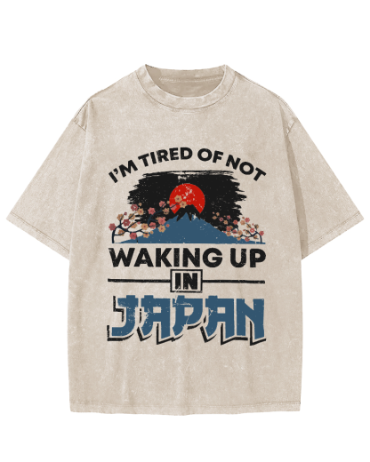 Mount Fuji in Japan Vintage Washed T-shirt-Zazasy