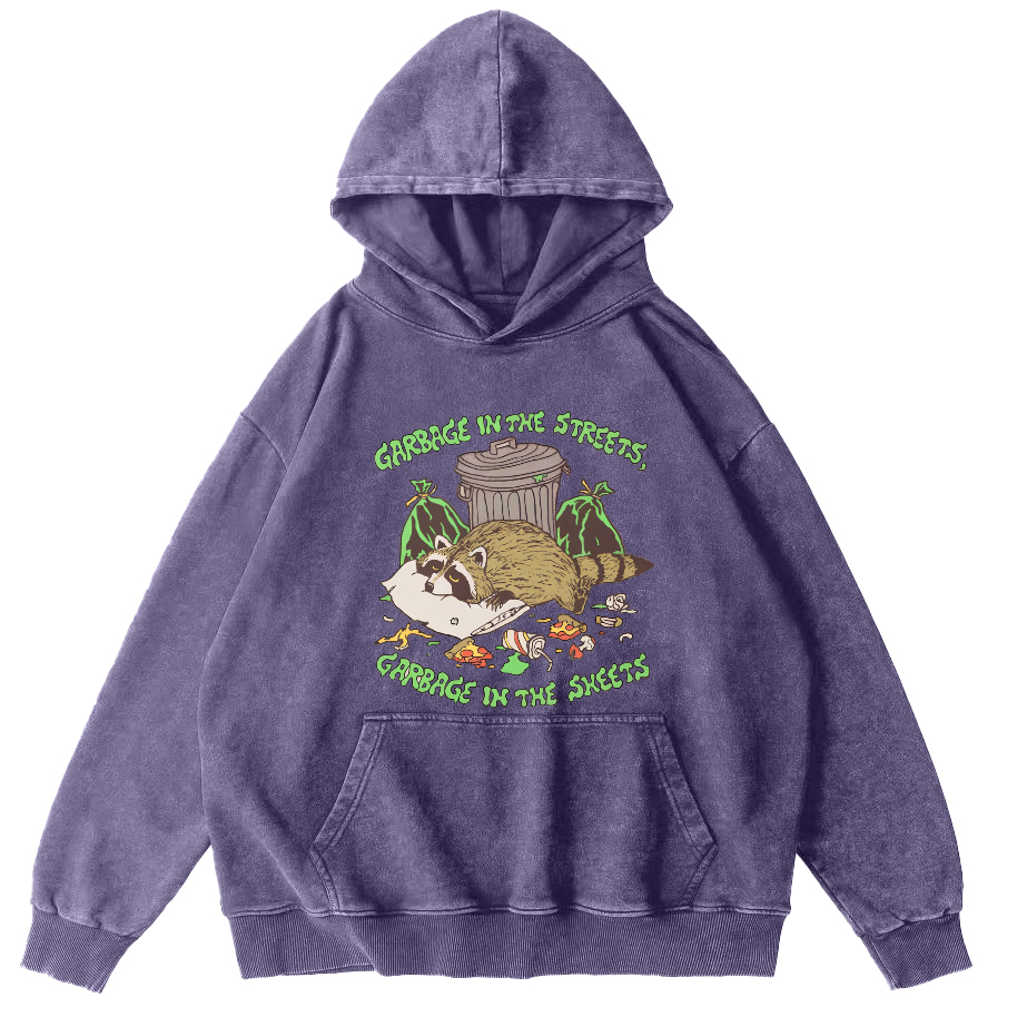 Eating And Sleeping Rccoons Vintage Distressed Hoodie-Zazasy