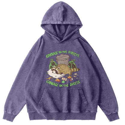 Eating And Sleeping Rccoons Vintage Distressed Hoodie-Zazasy