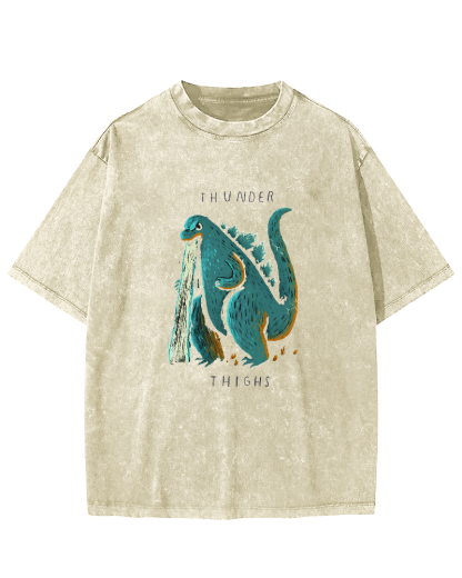 Japanese Monster Pattern Vintage Distressed T-shirt-Zazasy