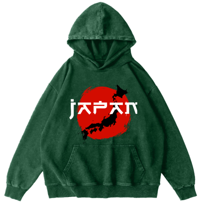 Edo Period  Vintage Washed Hoodie-Zazasy
