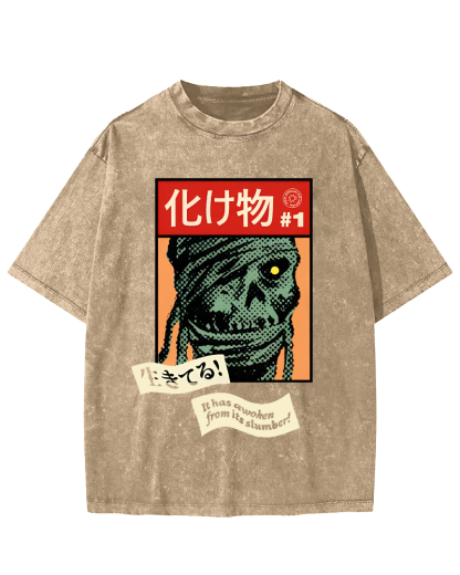 Monster Japanese Vintage Washed T-shirt-Zazasy