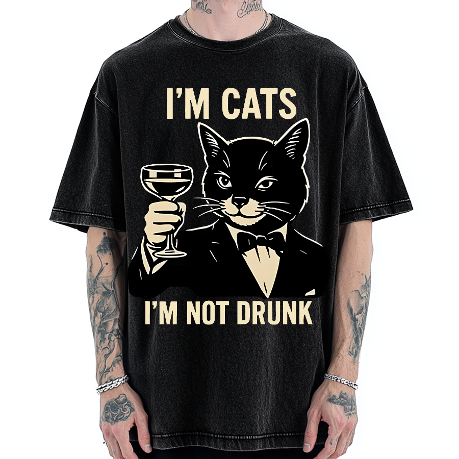 Cat Cheers Meme Funny Vintage Washed T-shirt