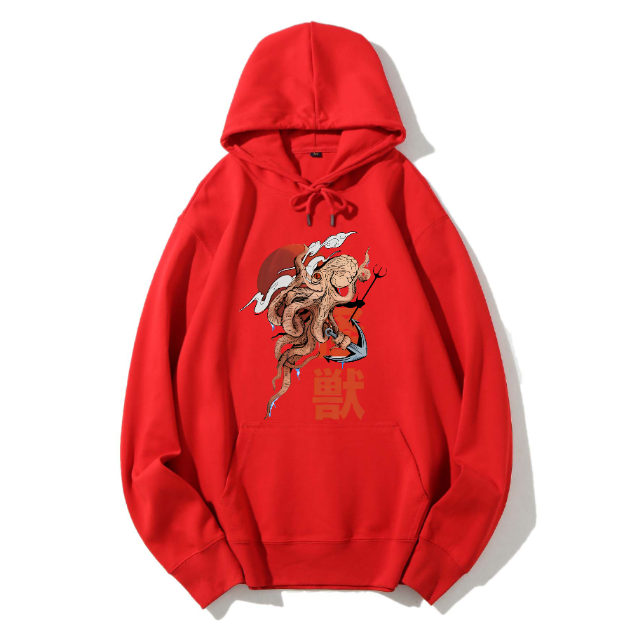 Japanese Octopus Cotton Hoodie