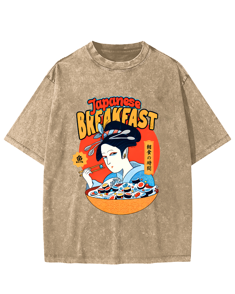 Retro Cartoon Japanese Style Vintage Distressed T-shirt-Zazasy