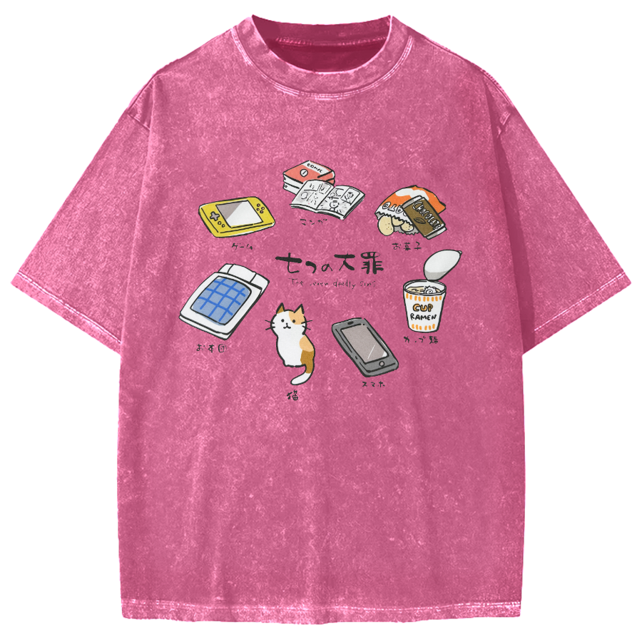 The Seven Deadly Sins Japanese Vintage Washed T-shirt