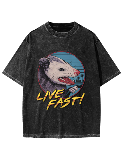 Retro Style Mouse Pattern Vintage Distressed T-shirt-Zazasy