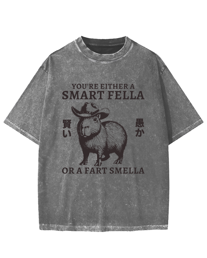 Smart Capybara Vintage Washed T-shirt