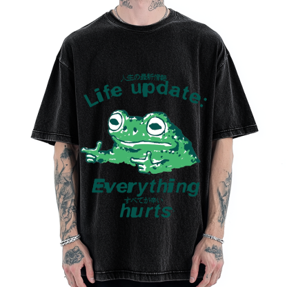 Life Update Harts Frog Vintage Washed T-shirt