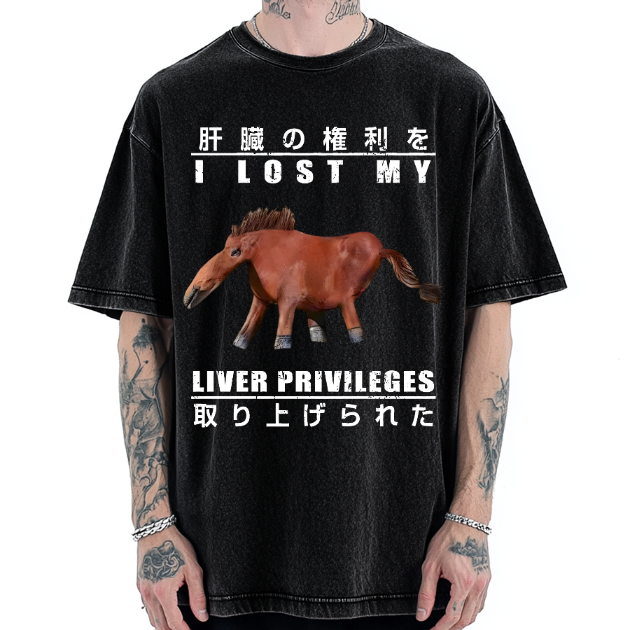 I Lost My Liver Privileges Vintage Washed T-shirt
