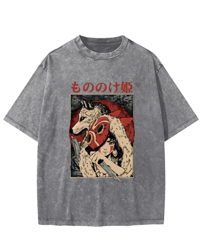 Anime Pattern Japanese Style Vintage Distressed T-shirt-Zazasy