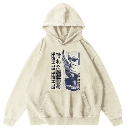 Griffin Retro Vintage Washed Hoodie-Zazasy