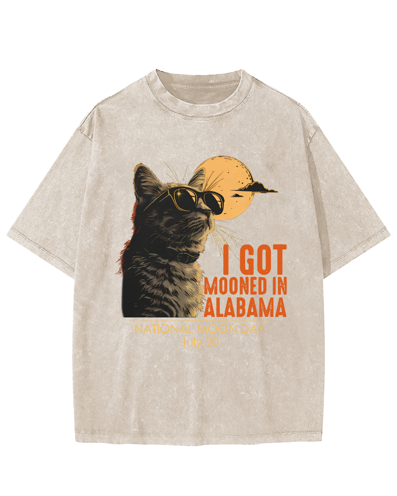 I Got Moonde In Alabama Vintage Washed T-shirt-Zazasy