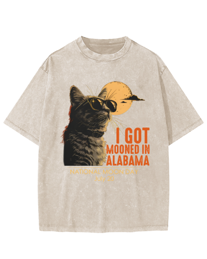 I Got Moonde In Alabama Vintage Washed T-shirt-Zazasy
