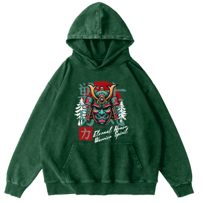 Warrior's Courage Japanese Style Vintage Distressed Hoodie-Zazasy