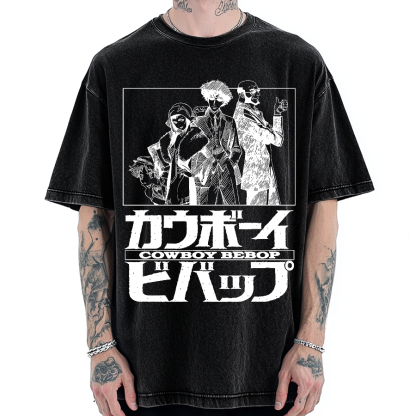 Cowboy Bebop Japanese Anime Vintage Washed T-shirt