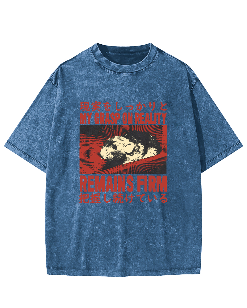 Retro Mouse Japanese Style Vintage Distressed T-shirt-Zazasy