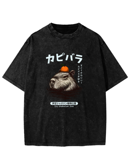 Japanese Mouse Pattern Vintage Distressed T-shirt-Zazasy