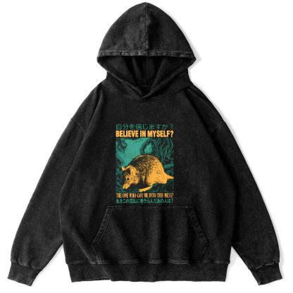 Japanese Style Mice That Forage Independently Vintage Distressed Hoodie-Zazasy