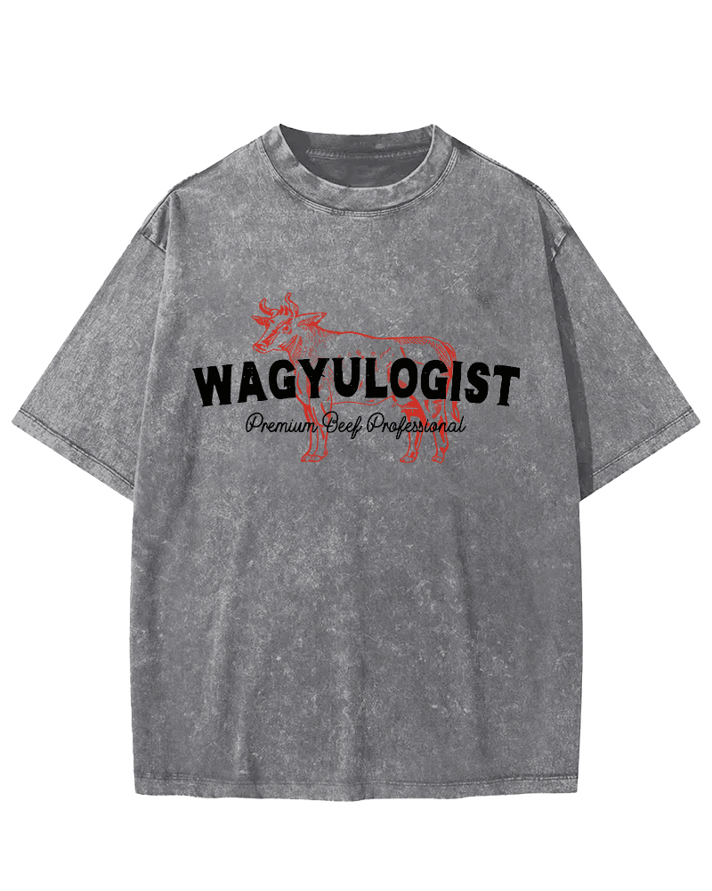 WAGYULOGIST Vintage Washed T-shirt-Zazasy