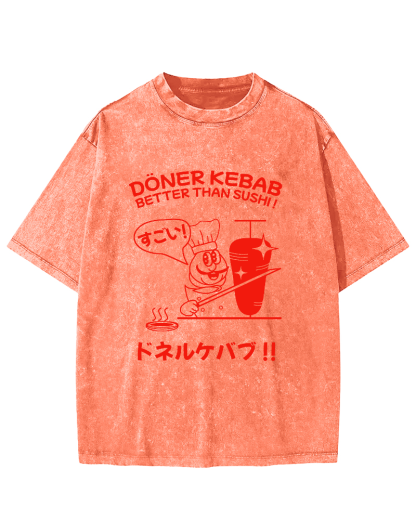 Japanese BBQ Vintage Washed T-shirt-Zazasy