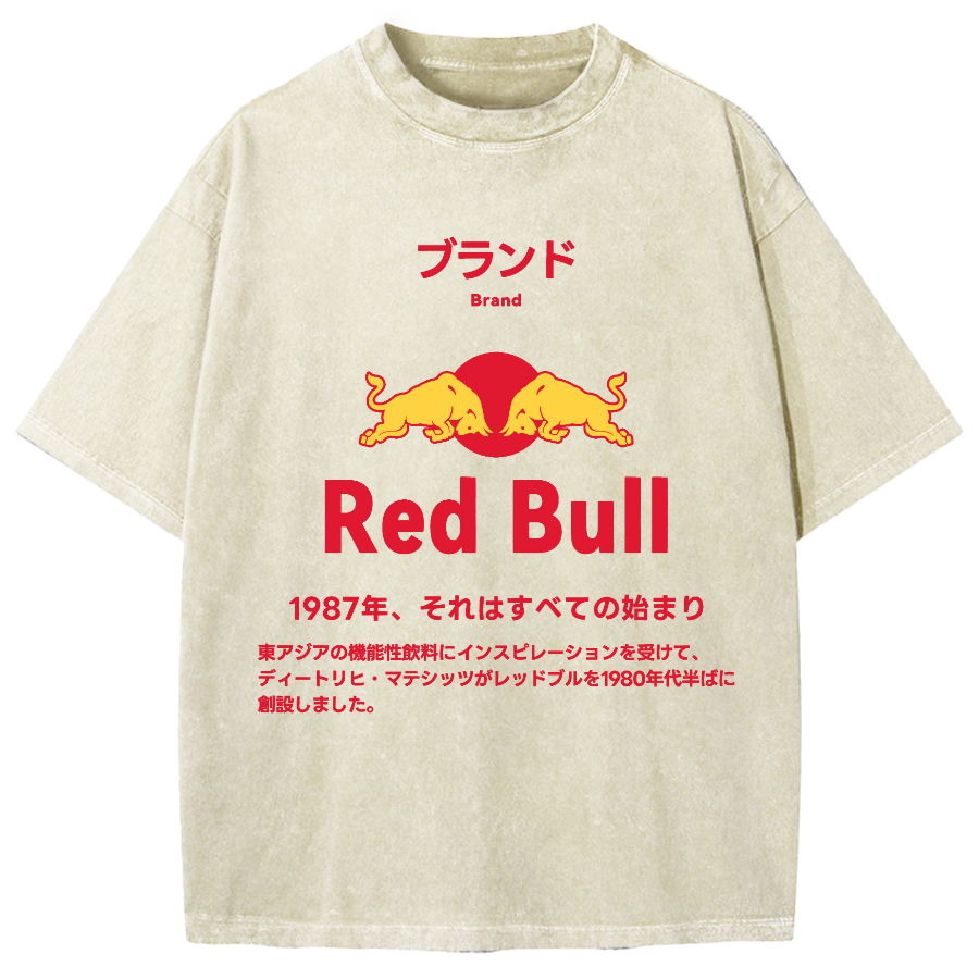 Red Bull Vintage Wash Japanese Design Vintage Washed T-shirt