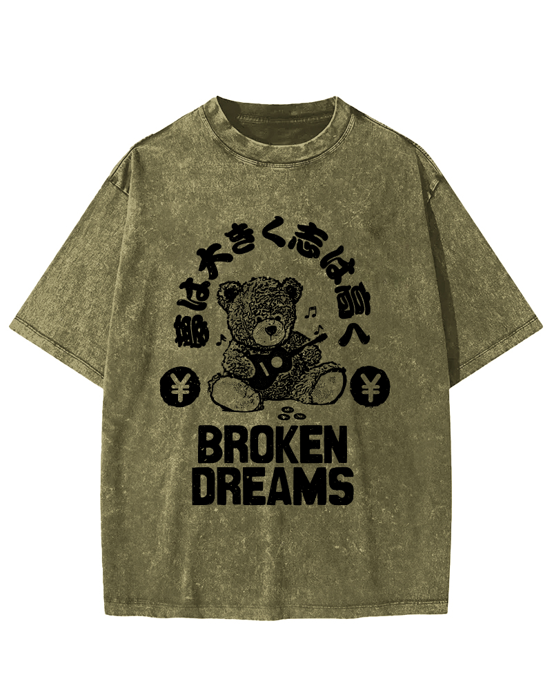 Broken Dreams  Vintage Washed T-shirt-Zazasy