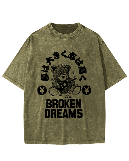 Broken Dreams  Vintage Washed T-shirt-Zazasy