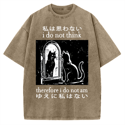 Thinking Cat Vintage Washed T-shirt