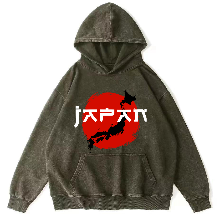Edo Period  Vintage Washed Hoodie-Zazasy