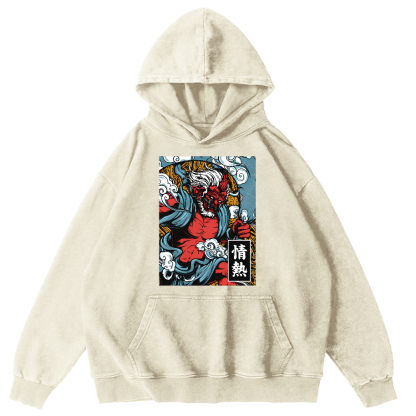 Passionate Japanese Style Image Vintage Distressed Hoodie-Zazasy