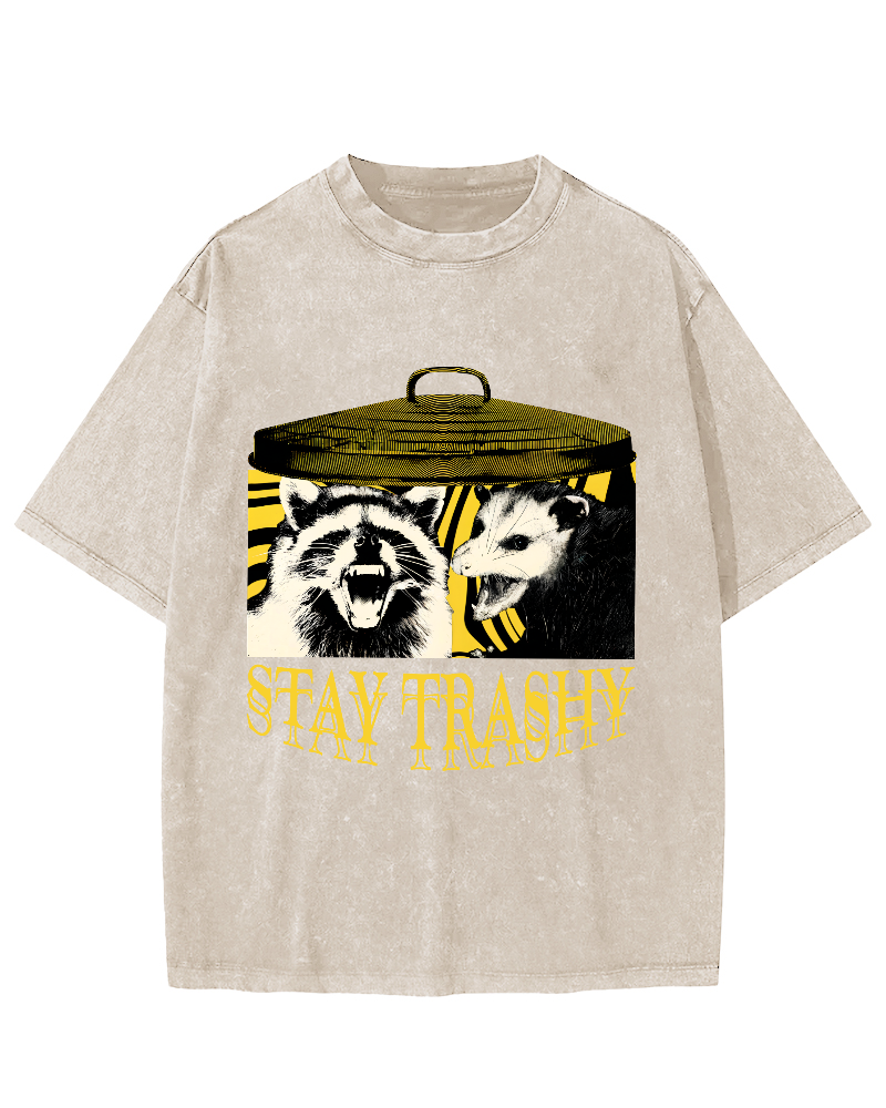 Raccoons And Opossums Vintage Distressed T-shirt-Zazasy