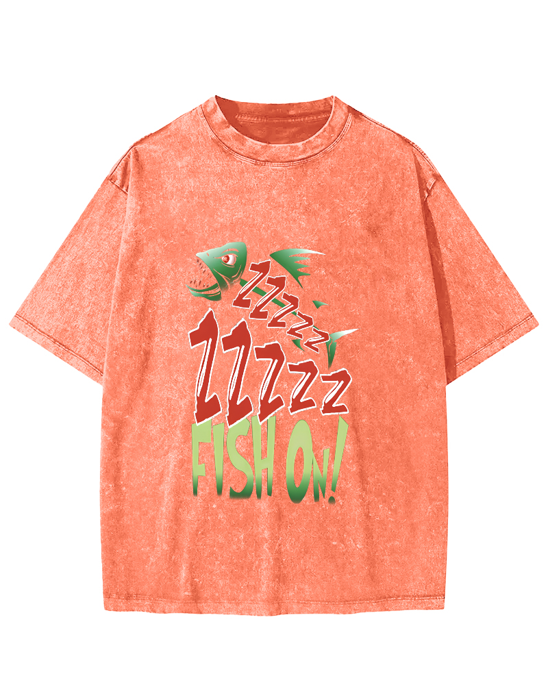 Personalized Sea Fish Bone Pattern Vintage Distressed T-shirt-Zazasy