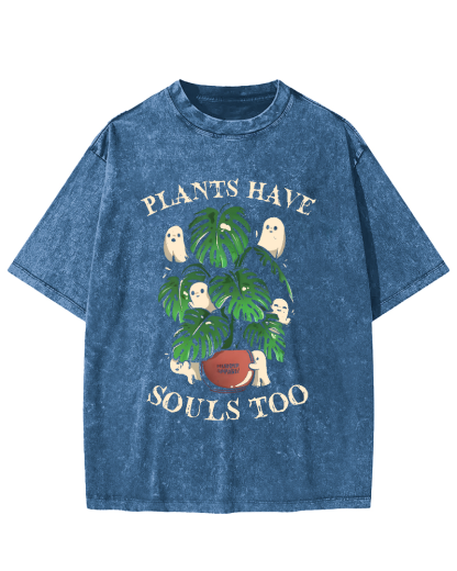 Plants Have Souls Too Vintage Washed T-shirt-Zazasy
