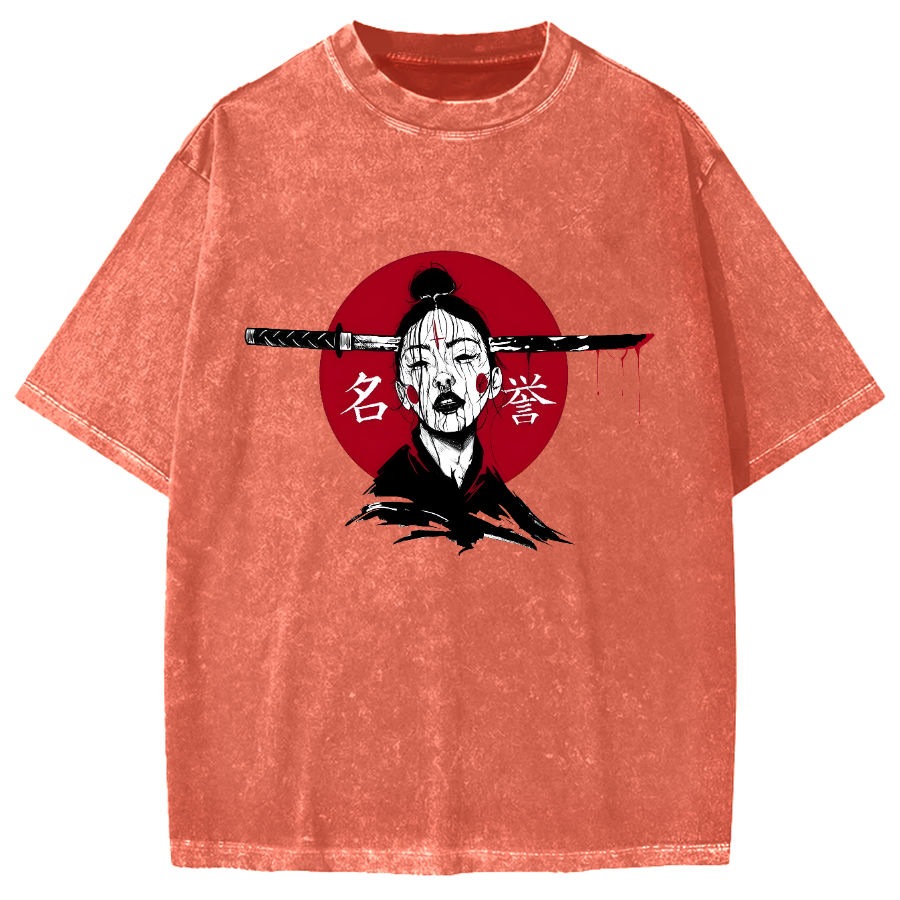Samurai girl Vintage Washed T-shirt