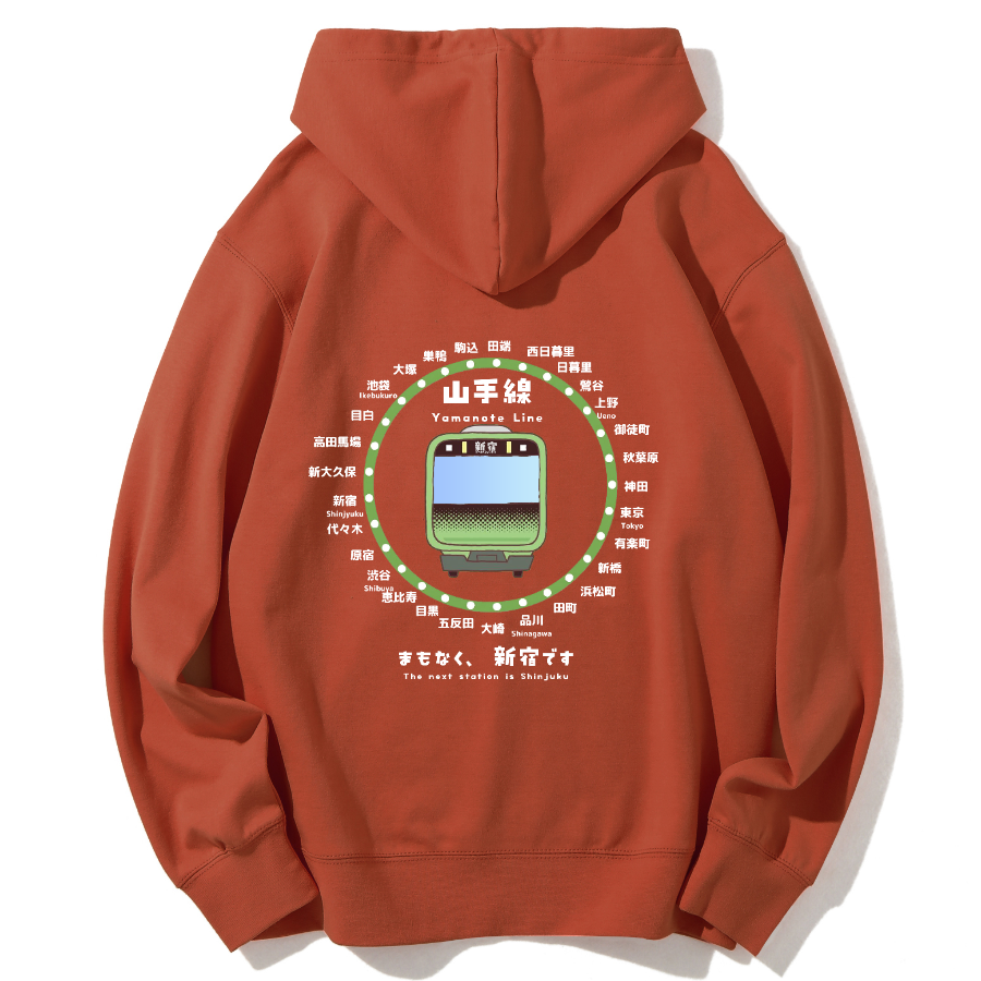 Yamanote Line Map & Info Cotton Hoodie