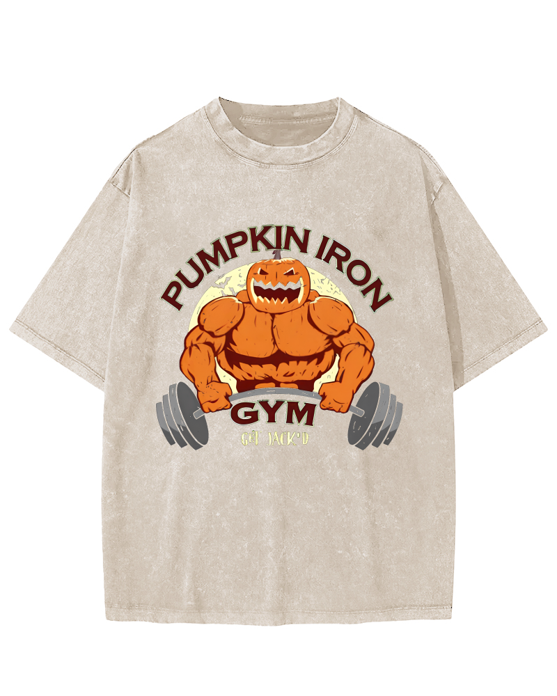 Pumping Iron Vintage Washed T-shirt-Zazasy