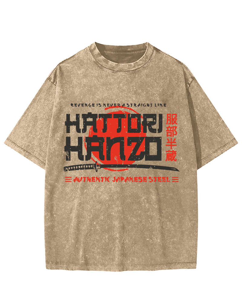 Hattori Hanzo  Vintage Washed T-shirt-Zazasy