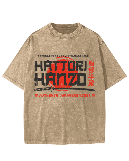 Hattori Hanzo  Vintage Washed T-shirt-Zazasy