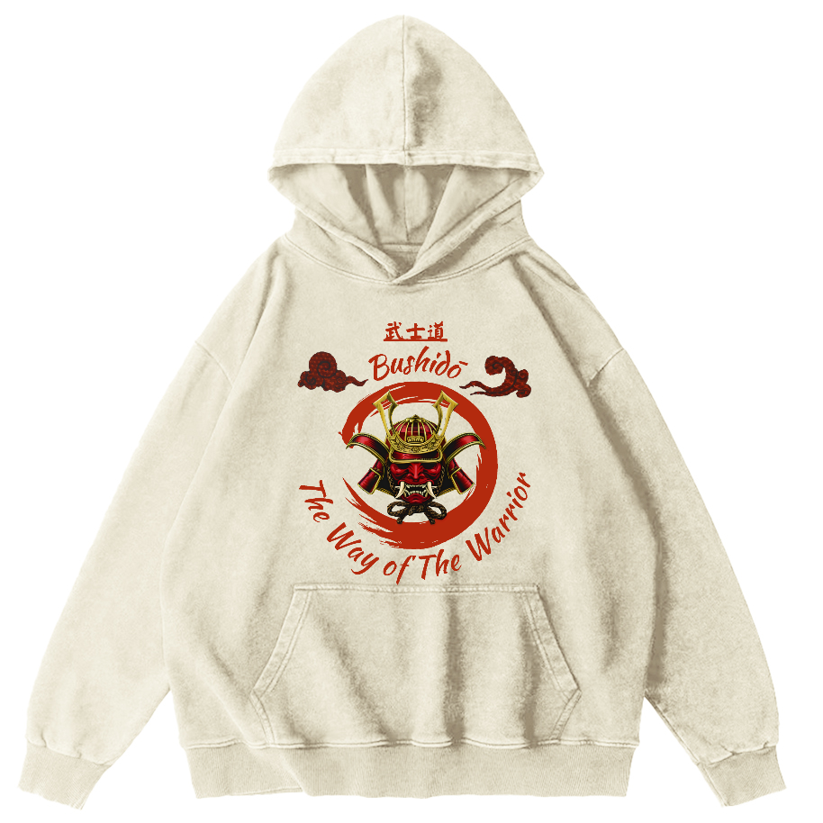 Samurai Spirit Vintage Distressed Hoodie-Zazasy