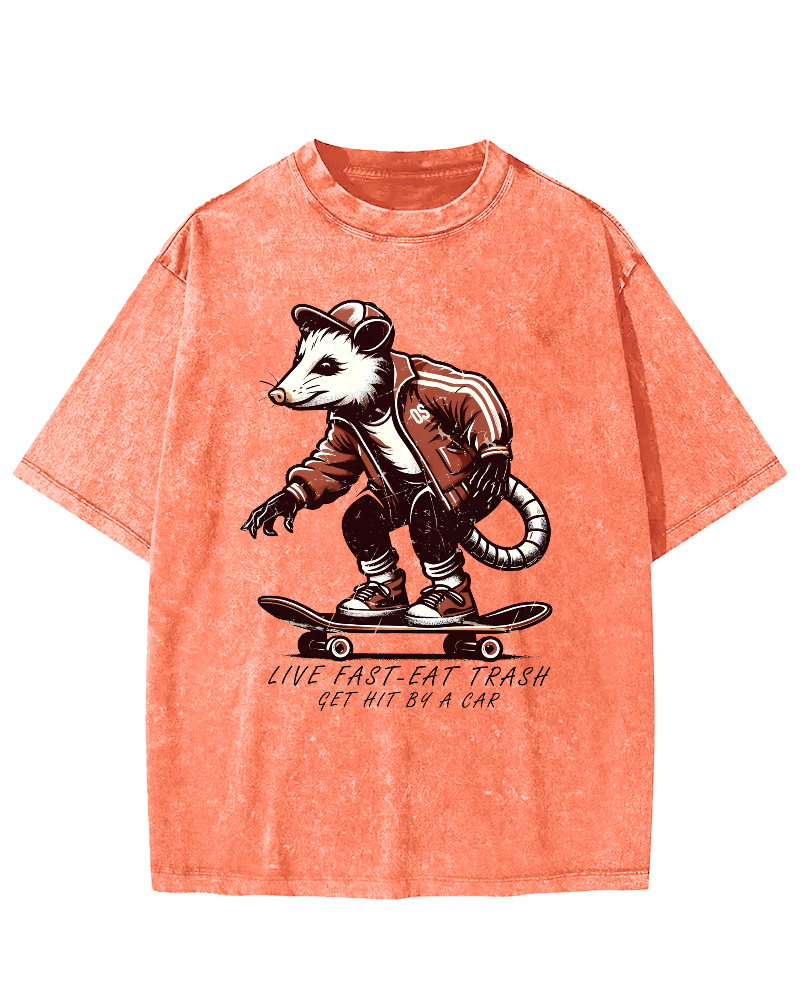 I Like Skateboarding Vintage Distressed T-shirt-Zazasy