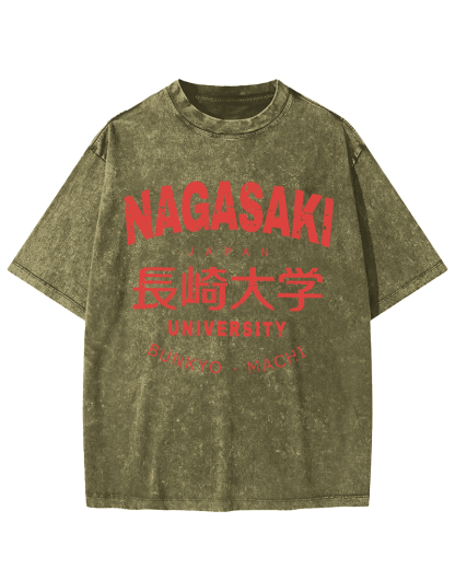 NAGASAKI University  Vintage Washed T-shirt-Zazasy