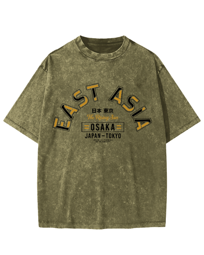 Kyoto Personalized Font Vintage Washed T-shirt-Zazasy
