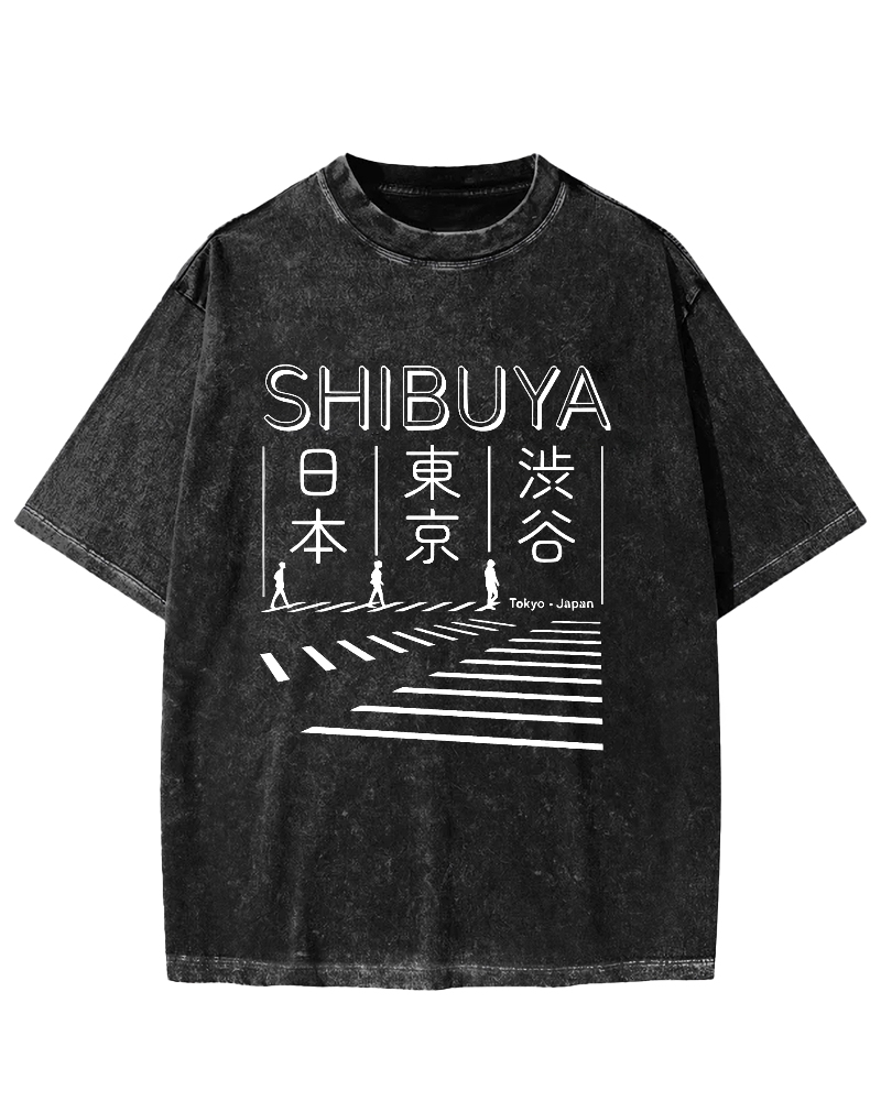 Shibuya Vintage Washed T-shirt-Zazasy