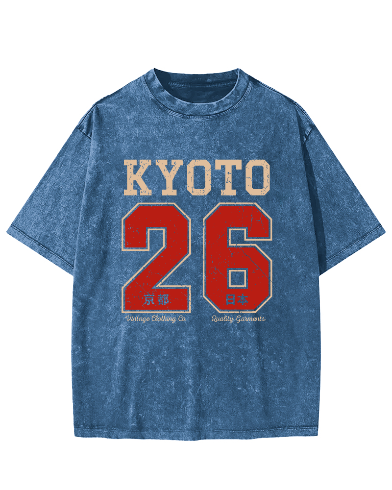 Kyoto Japan No. 26 Vintage Washed T-shirt-Zazasy