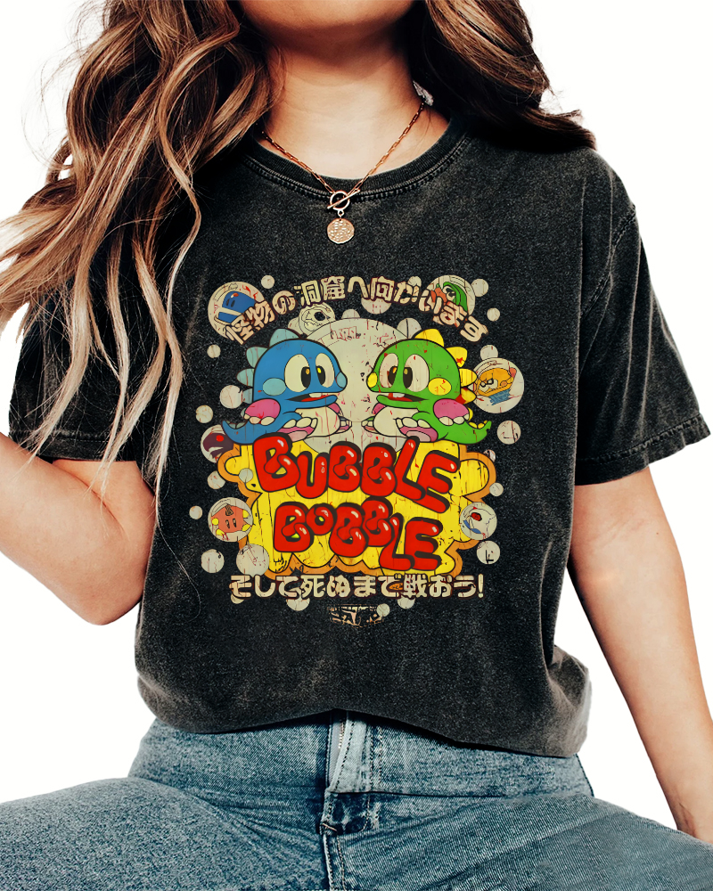 Monster Paradise Japanese Vintage Washed T-shirt-Zazasy