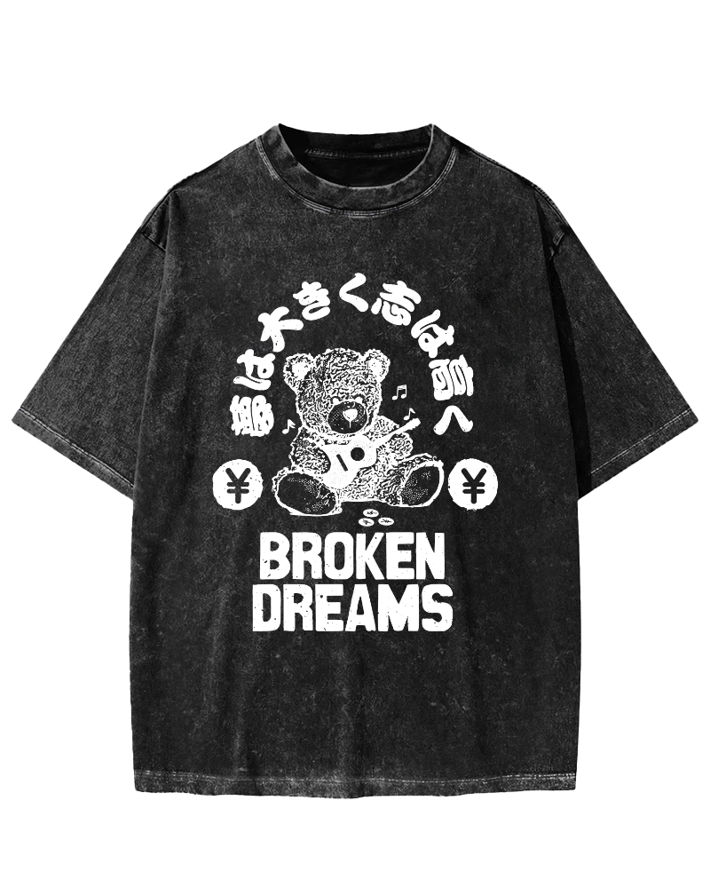Broken Dreams  Vintage Washed T-shirt-Zazasy