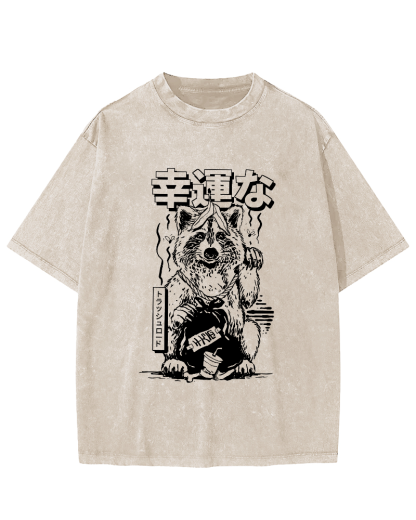 Lucky Japanese Vintage Distressed T-shirt-Zazasy