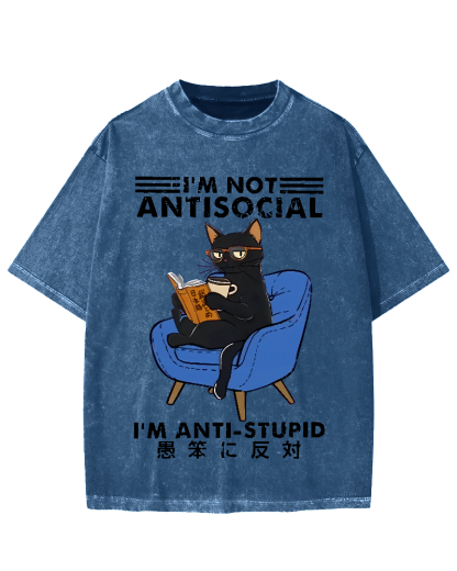 I'm Not Antisocial Vintage Washed T-shirt